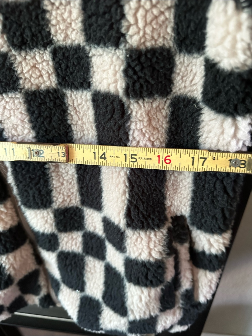 Cat & Jack Black and White Checkered Sherpa Jacket - Picture 6 of 6